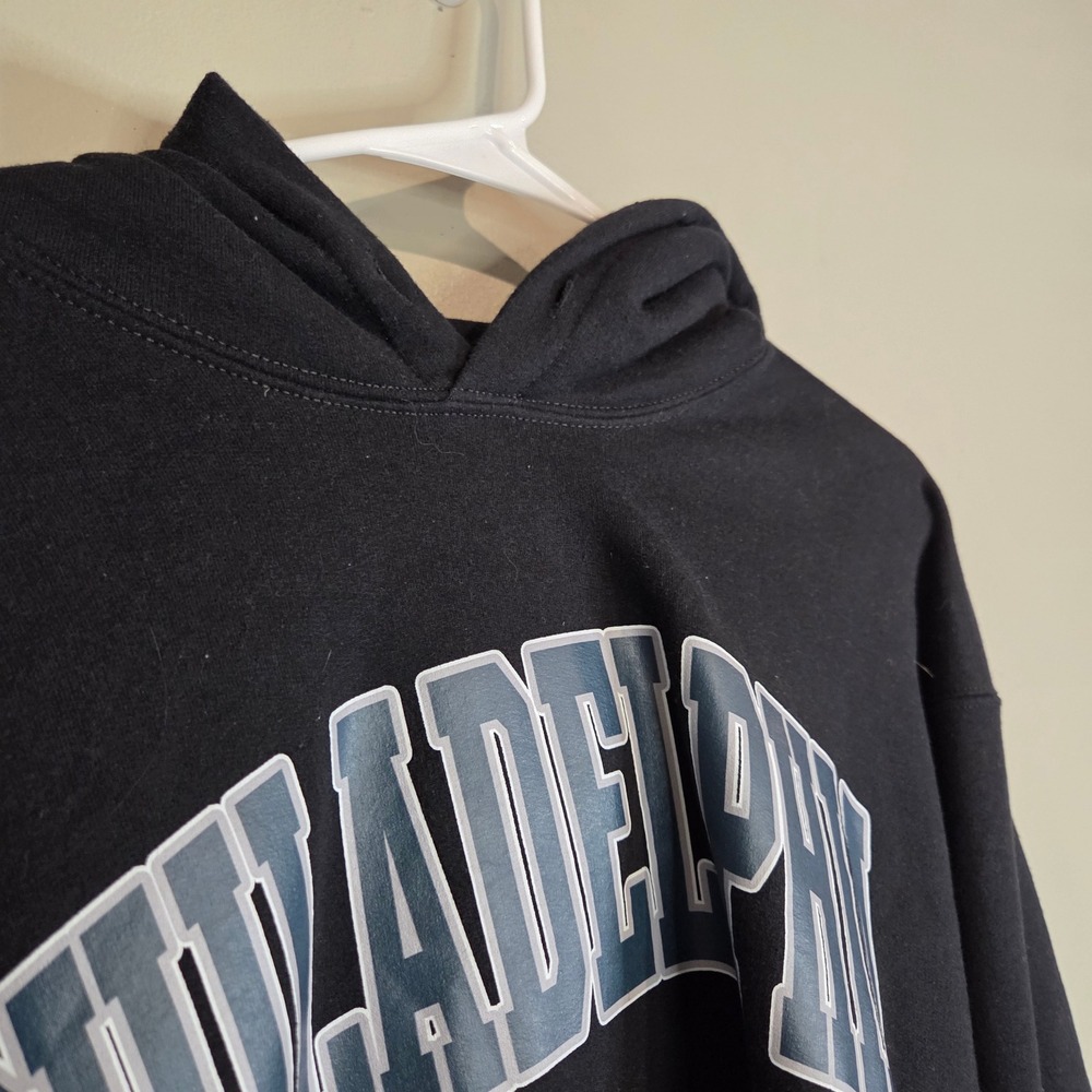 Gildan Philadelphia Eagles NFL Football Hoodie Sweatshirt Mens L Black Graphic